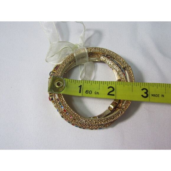 Multi Color Gold Tone Bead Stretch Bracelet Set 6" Wristlet Boho Quite Luxury - Picture 8 of 8